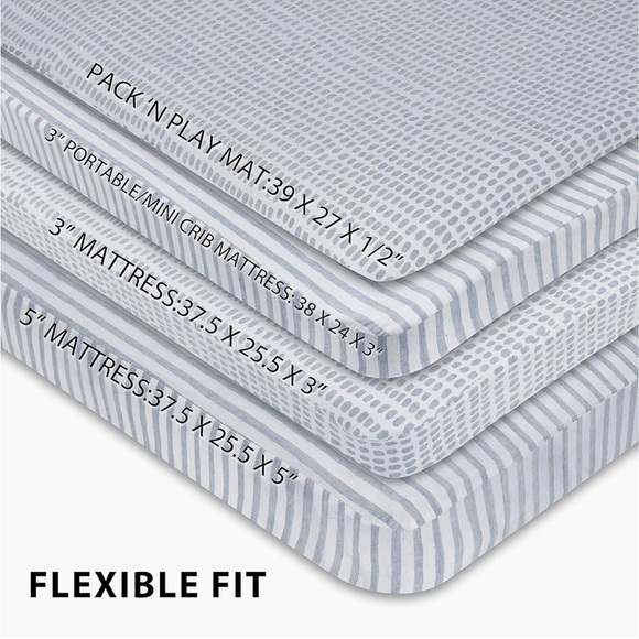 Elys & Co Waterproof Pack n Play or Crib Sheets 2-Pack NEW - Picture 5 of 6